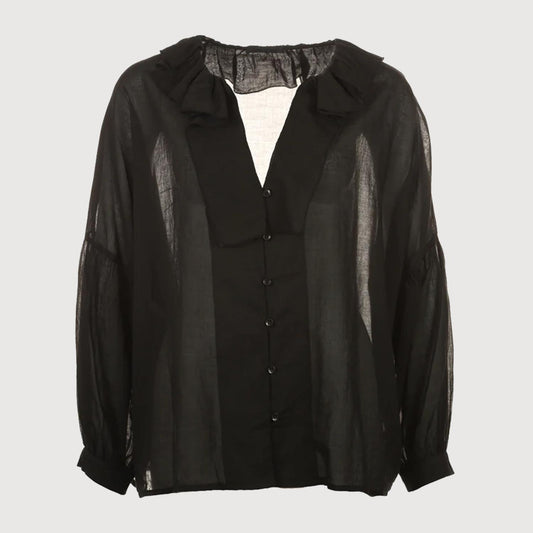 Funky Staff Damen Bluse Elli ELEM-40046 in 06 Schwarz Brustweite ca 64 cm