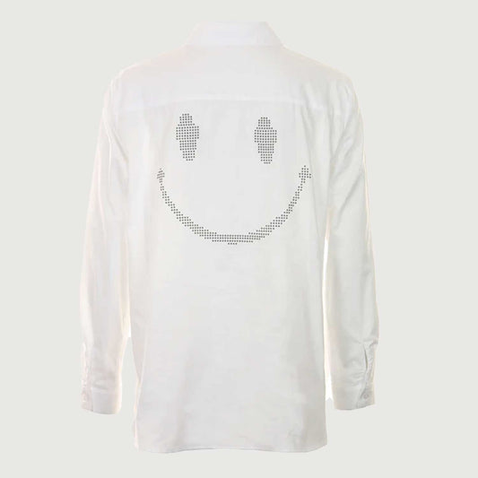 Funky Staff Damen Bluse Alena Smiley 57971 in 11 weiß