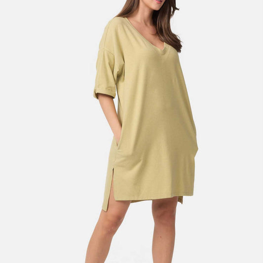 Cotton Candy Damen Kleid 2402-1-KL-02 Gila in golden sage