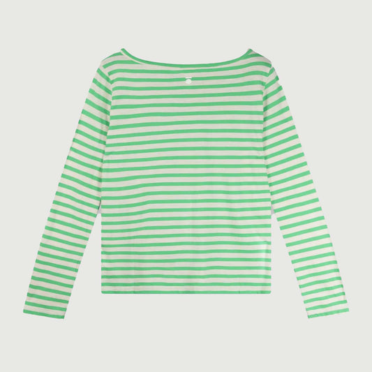 10 Days Damen Longsleeve Stripes 20-771-4201 in ecru apple