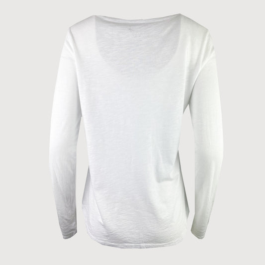 Juvia Damen Slub Longsleeve 815 18 193 in 100 Weiss