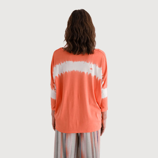 Love Joy Victory Damen Longsleeve Chula in coral tie & dye