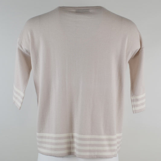 THYMIAN Damen Pullover 1712TY915BI-4 3/4 Arm aus Baumwolle & Kaschmir in Beige