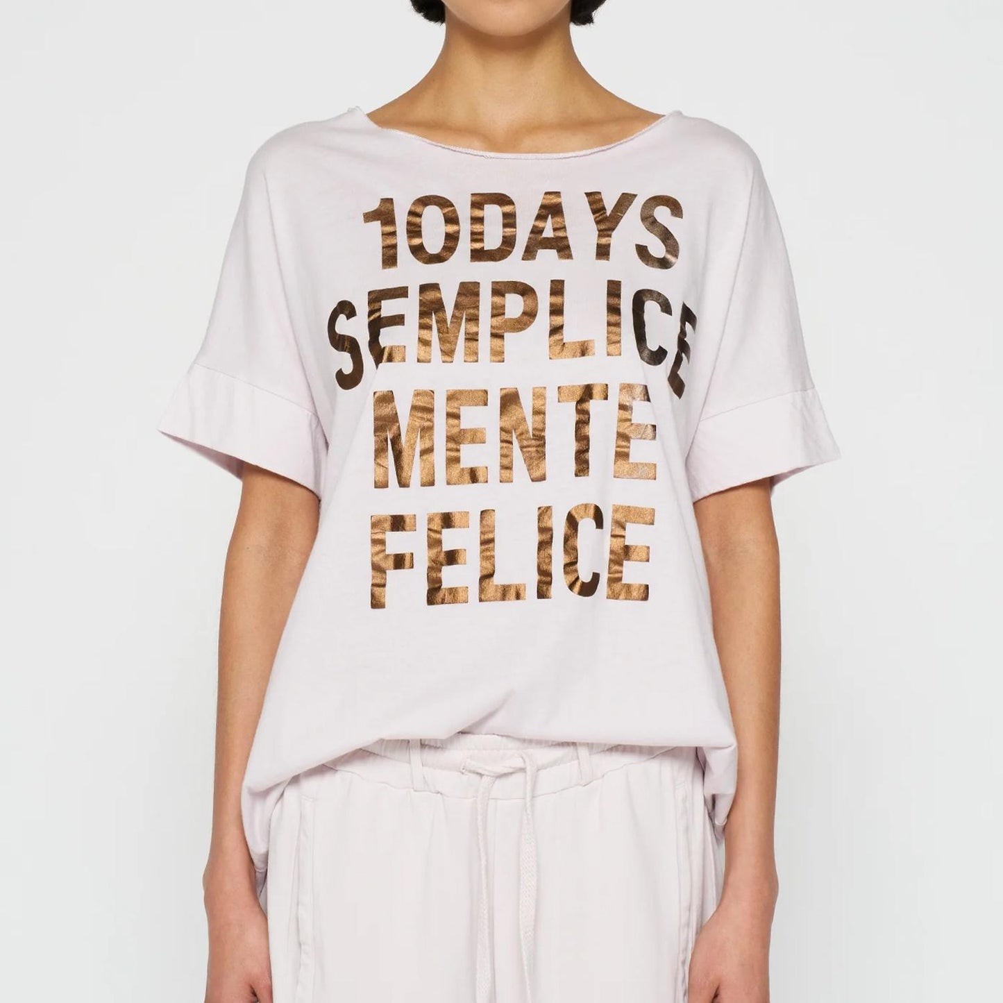 10 Days Damen Shirt Statement Tee 20-760-3203 in pale lilac