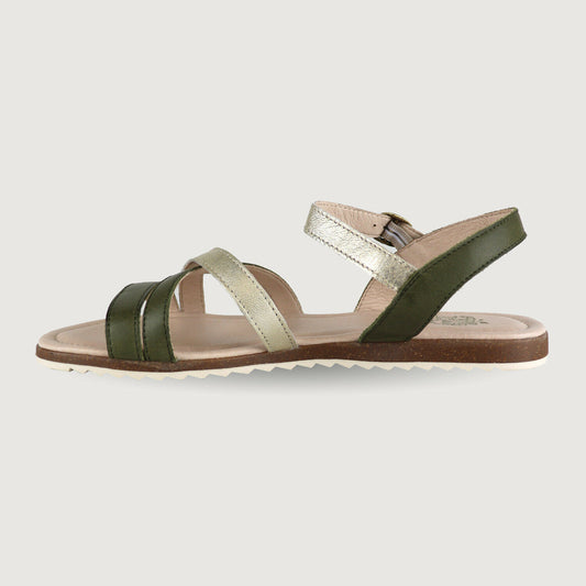 APPLE OF EDEN Damen Sandale in khaki gold Leder Laureen 49