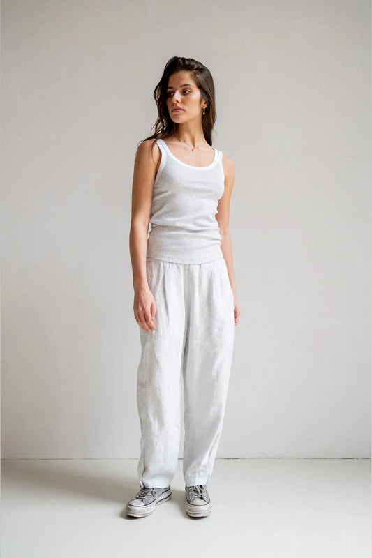 PENN&INK Damen Singlet S25F1640LTD grey melange white