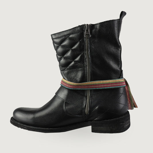 LAZAMANI Damen Herbst Stiefel 74.256 in Schwarz Leder