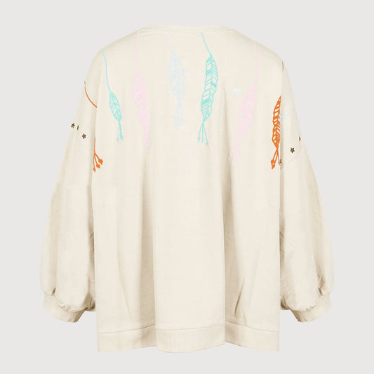 Love-Joy-Victory-Damen-Sweatshirt-mit-Print-und-Stern-Nieten-Izar-sand-02