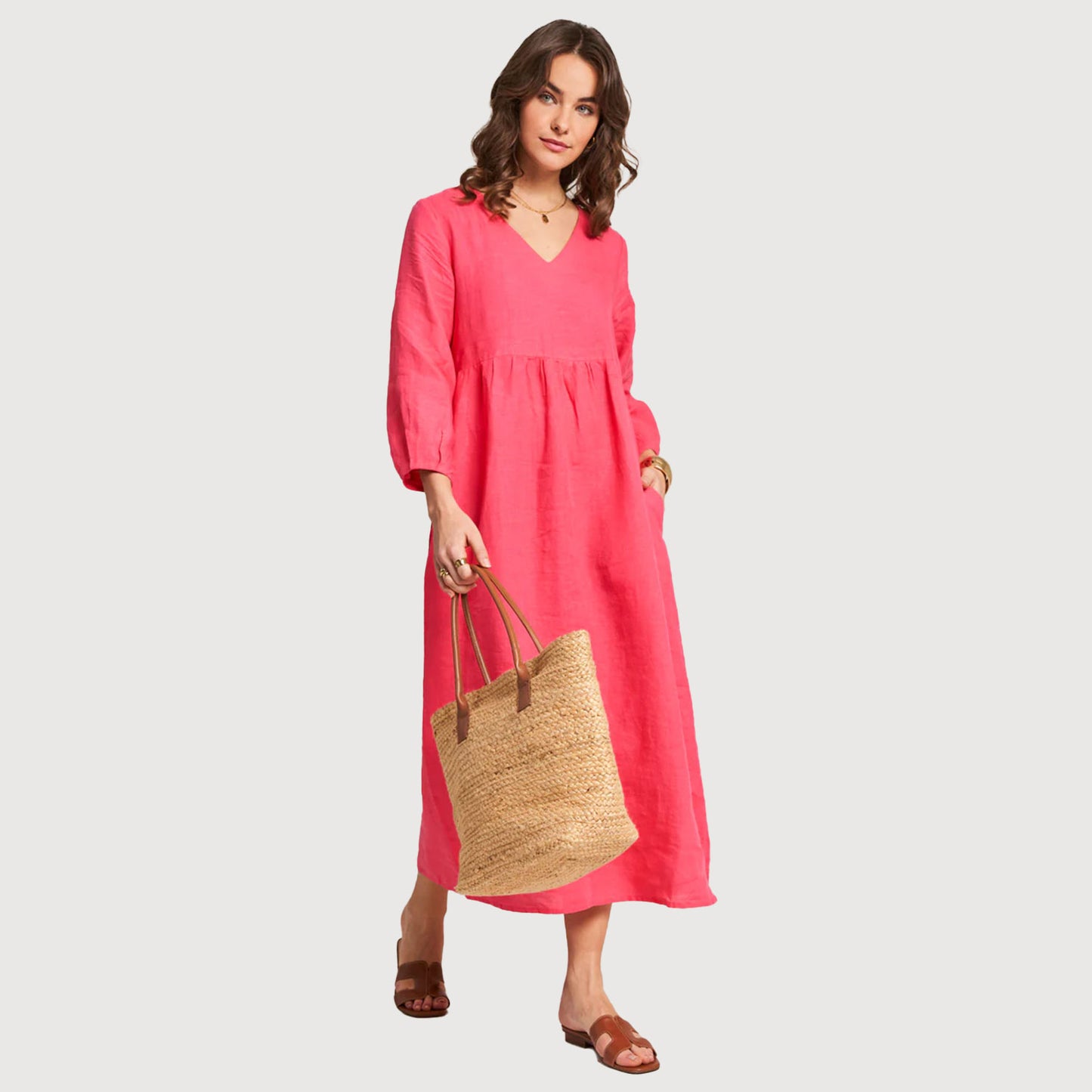 Princess-Goes-Hollywood-Damen-Midikleid-aus-Leinen-242-120728-pink