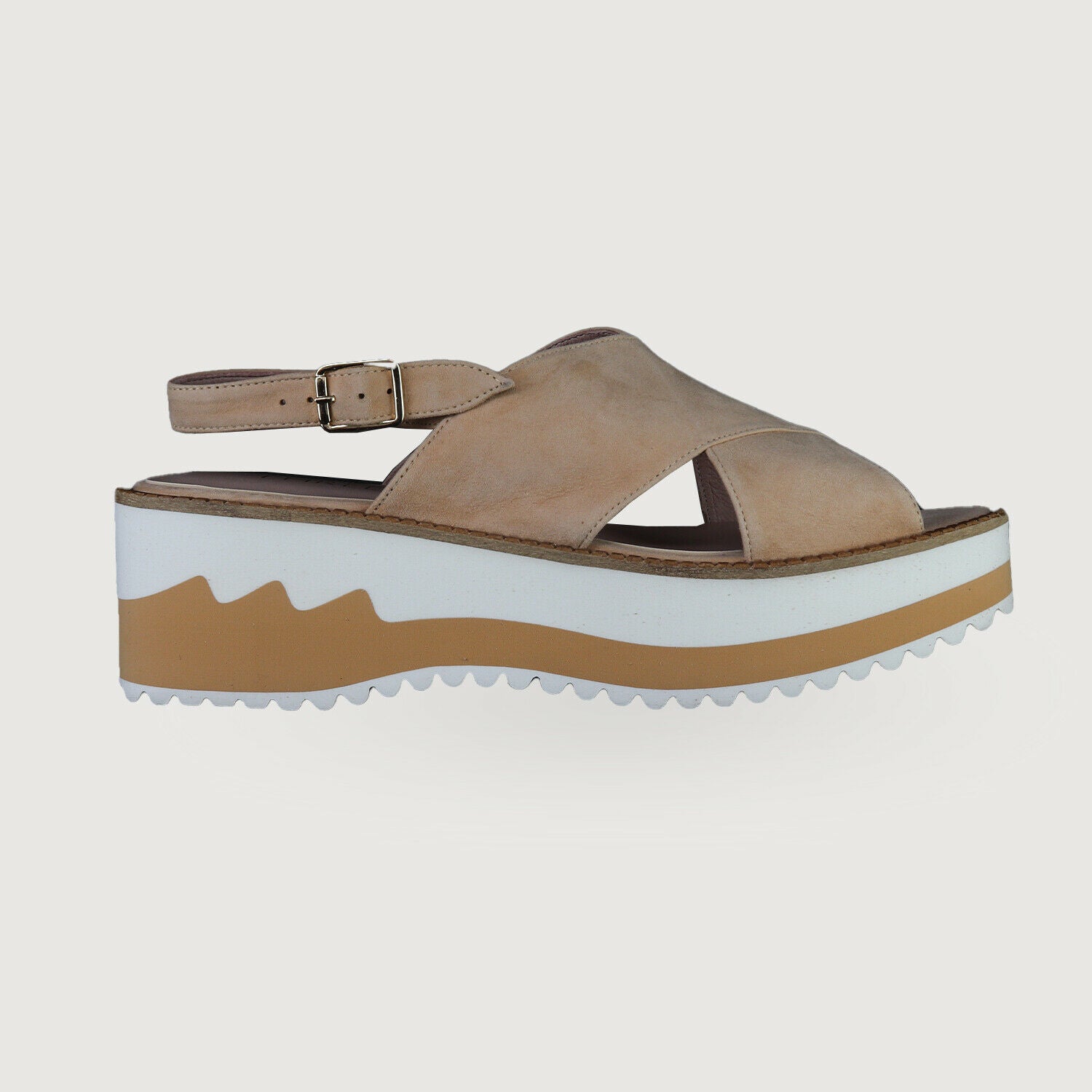 Three6Five Damen Sommer Plateau Sandale MUR Ante Natural Herzstuck Online Shop