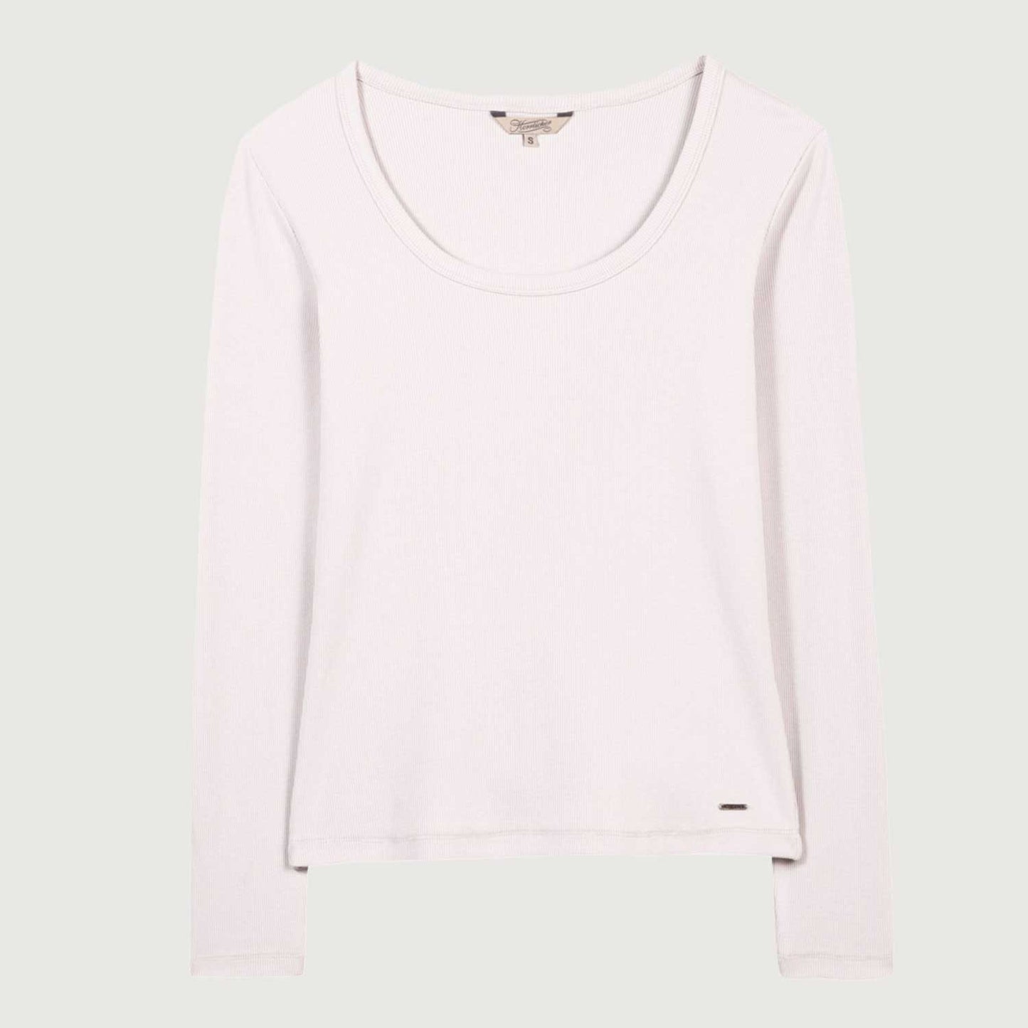 Herrlicher Damen Shirt Desa Longsleeve Rib 10060 R5200 in 61 Offwhite