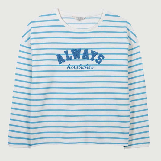 Herrlicher Damen Sweatshirt Didi Striped 10068 S5781 in 114 sky