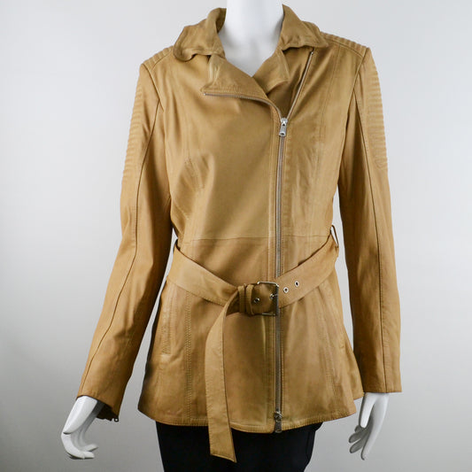 SCHYIA Damen Lederjacke Lammnappa in Butterscotch