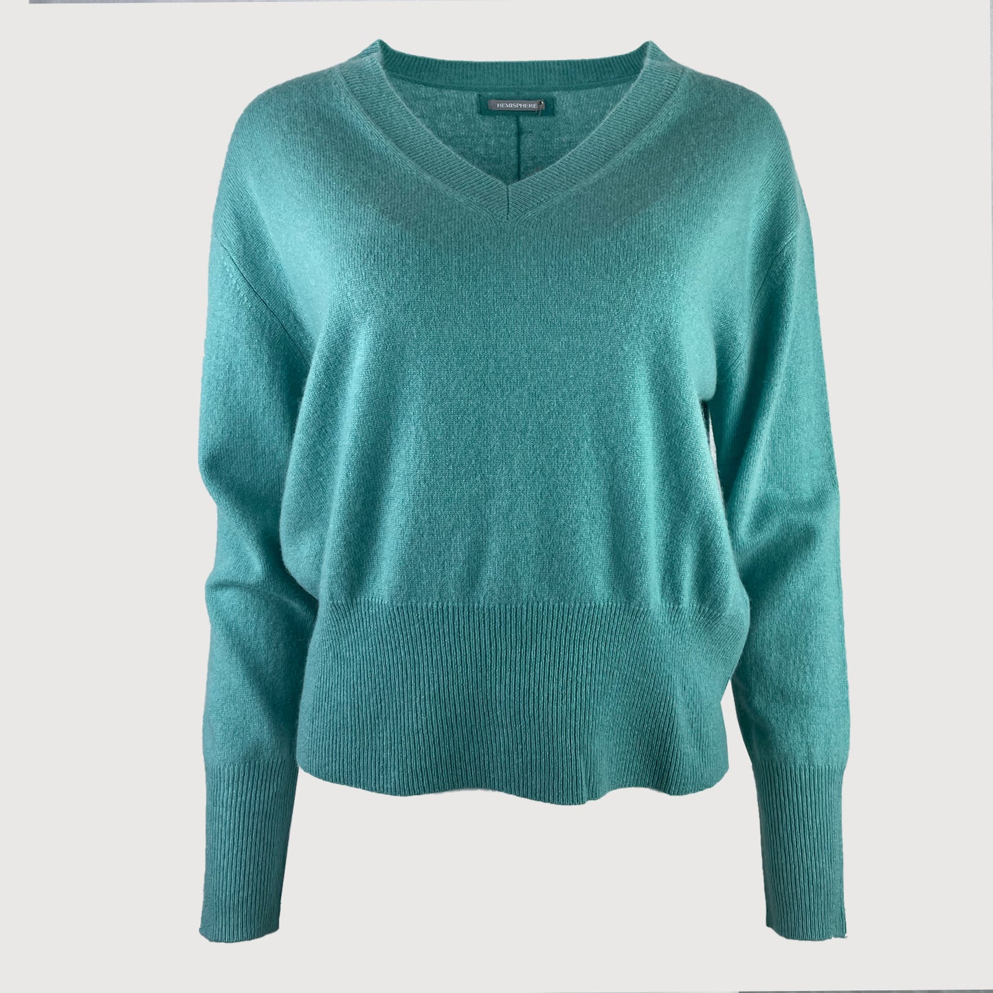 Hemisphere Damen V-Neck Pullover 2121300h-4 6022 in Turquoise