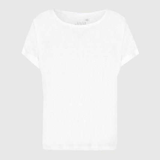 Juvia Damen T-Shirt Boxy 810 00 101 in 100 Weiss