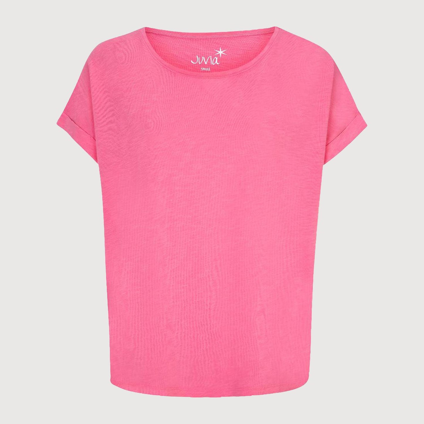 Juvia Damen T-Shirt Boxy 810 00 101 in 723 Hot Pink