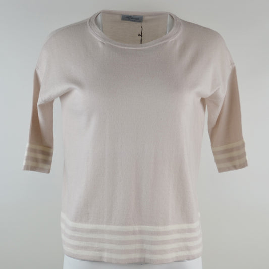 THYMIAN Damen Pullover 1712TY915BI-4 3/4 Arm aus Baumwolle & Kaschmir in Beige