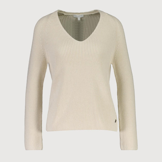 Better Rich Damen Pullover Corry V-Neck W92122300 292 Linien Beige