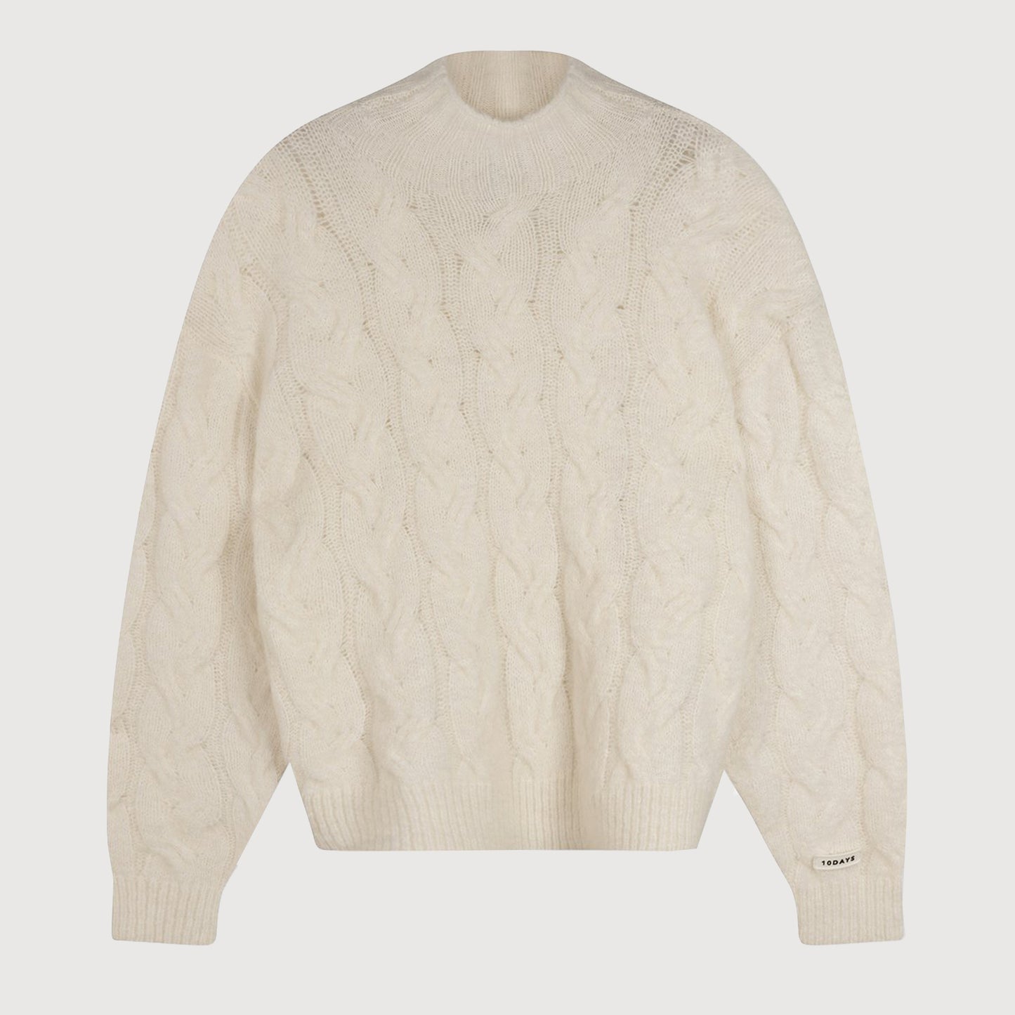 10 Days Sweater Turtleneck Cable 20 610 1204 in Soft White Melee