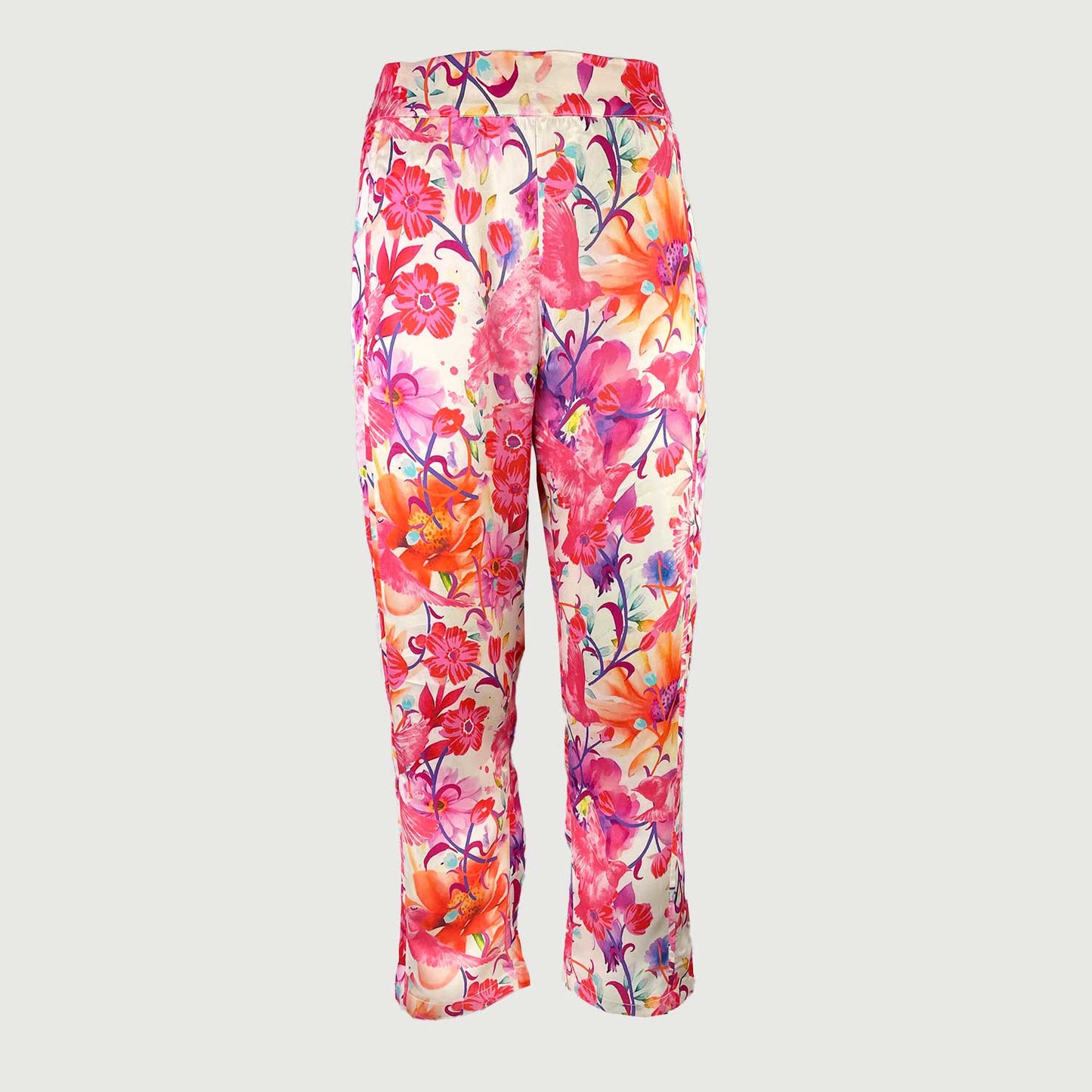 Miss Goodlife Damen Hose Multiflower MG8559 in weiss multicolor