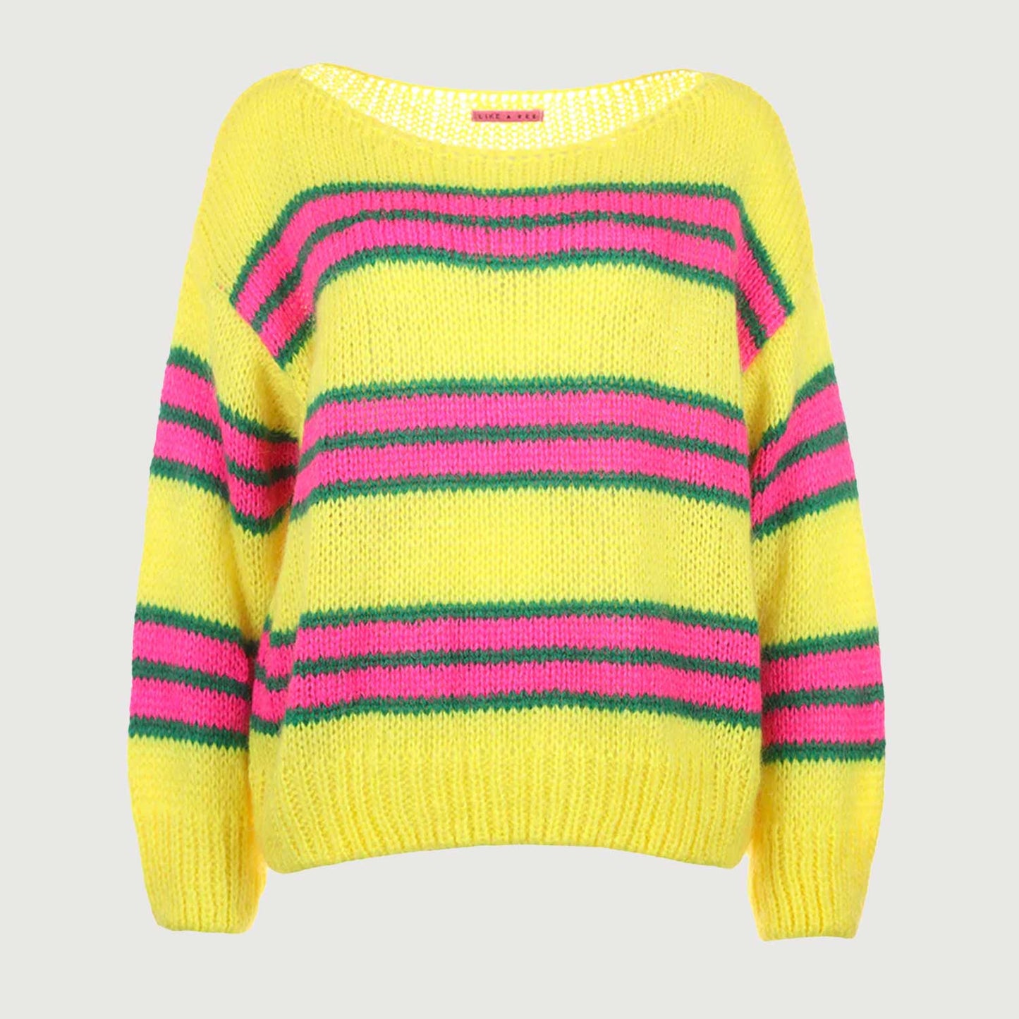 Like a Bee Damen Pullover Delia Stripe Neon 02LB00057 in 76 Mix