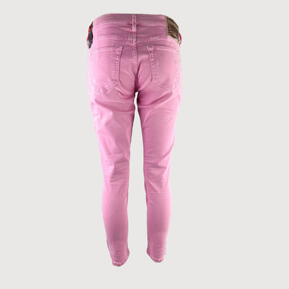 True Religion Damen Jeans Halle W18SD66M1G in Crop Dyed Pink