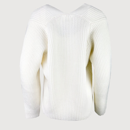 Flona Damen Pullover 2173 in Weiss 100% Kaschmir