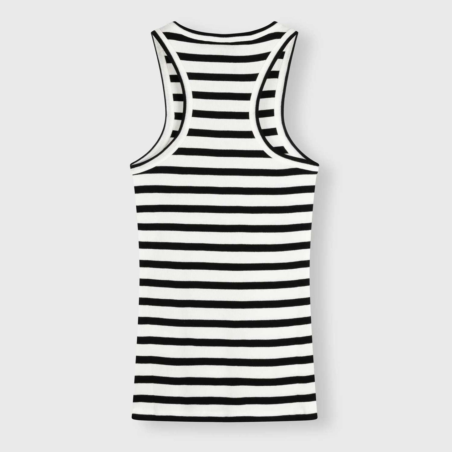 10 Days Damen Tank Top Rib Stripe 20-455-4201 in ecru black