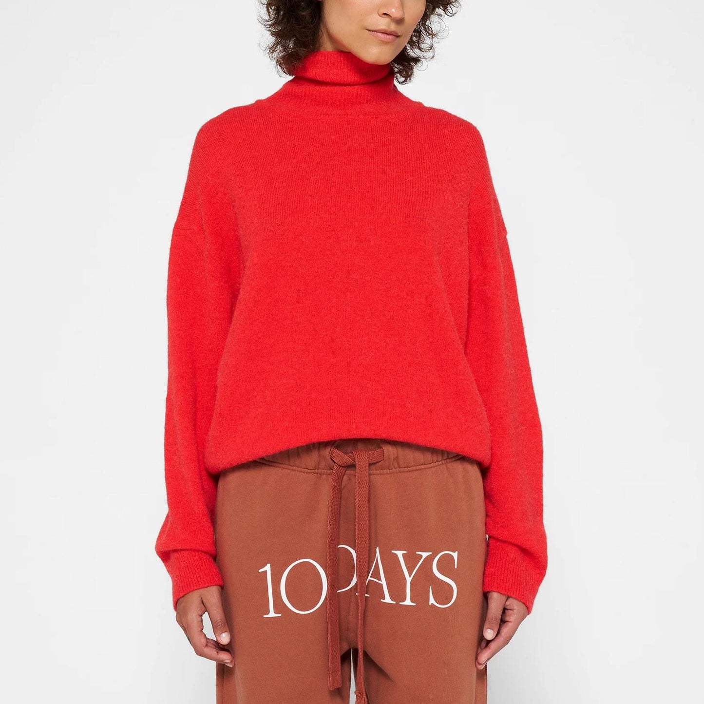 10 Days Damen Turtleneck Sweater Knit 20-611-3204 in Coral Red