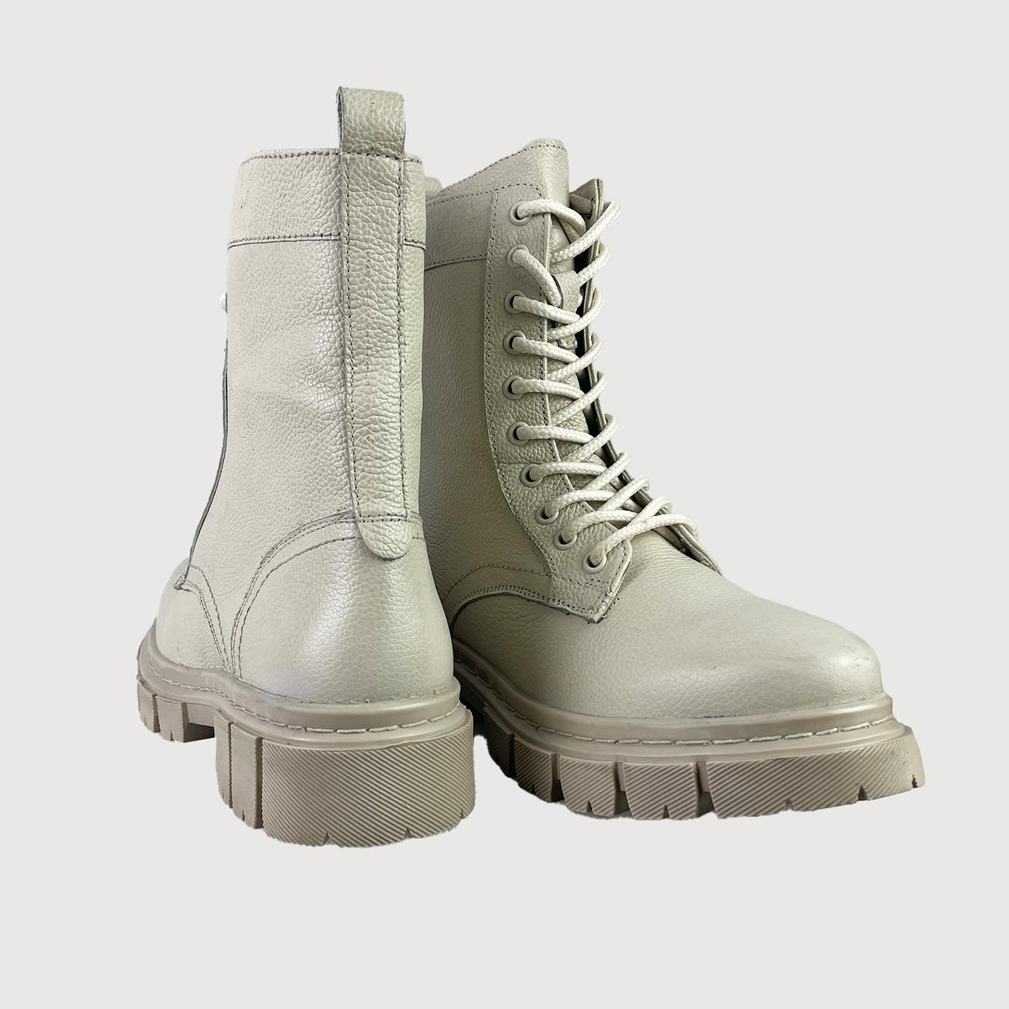 Lazamani Damen Biker Boots 53.592 in Off-White