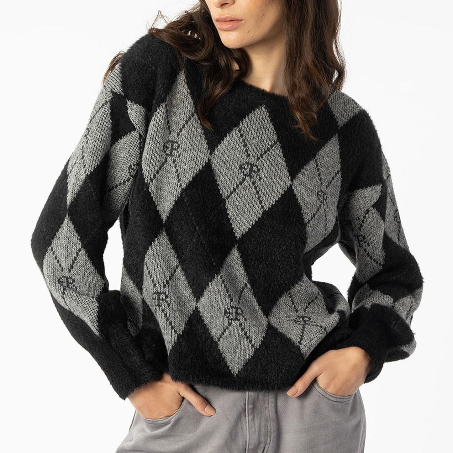 Elias Rumelis Damen Pullover Taira 234-3608 in 1001 black micro grey