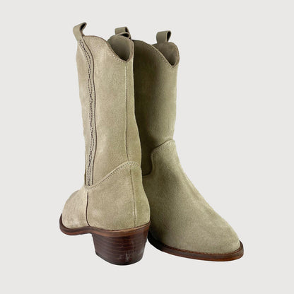 Maluo Damen Stiefel Western Lilly Zabri Latte