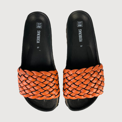 Verbenas Damen Sandalen Raga Naranja Negro