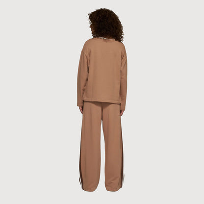 10 Days Damen Clean Sweater Logo 20-809-6201 fudge