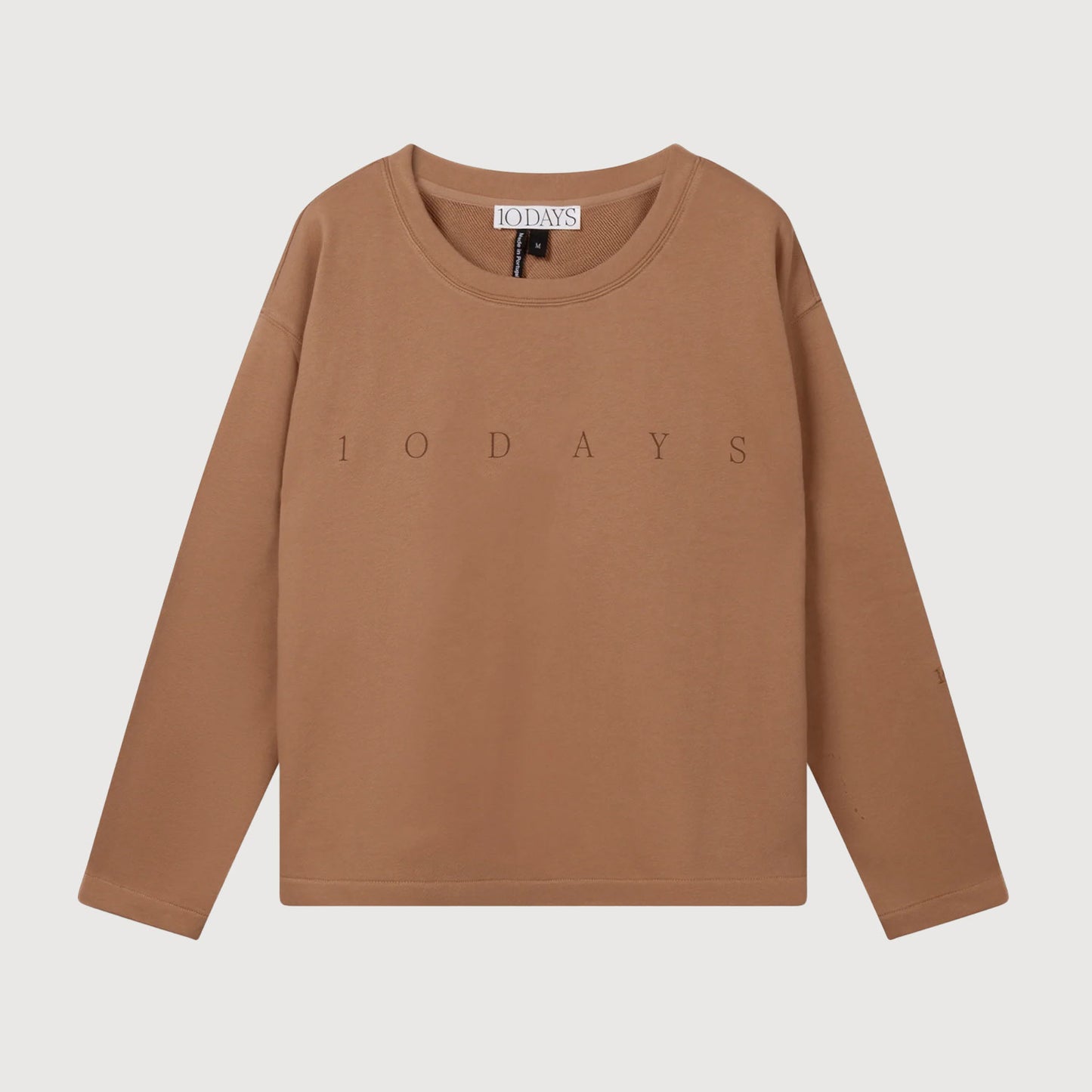 10 Days Damen Clean Sweater Logo 20-809-6201 fudge