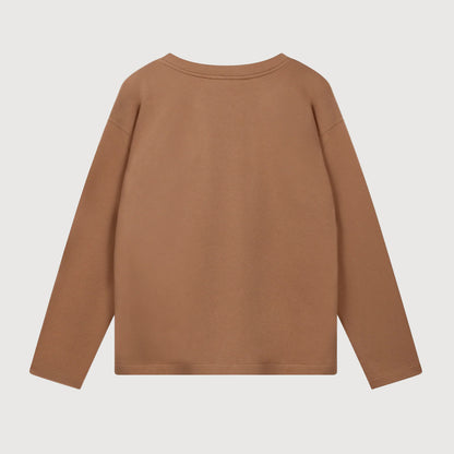 10 Days Damen Clean Sweater Logo 20-809-6201 fudge