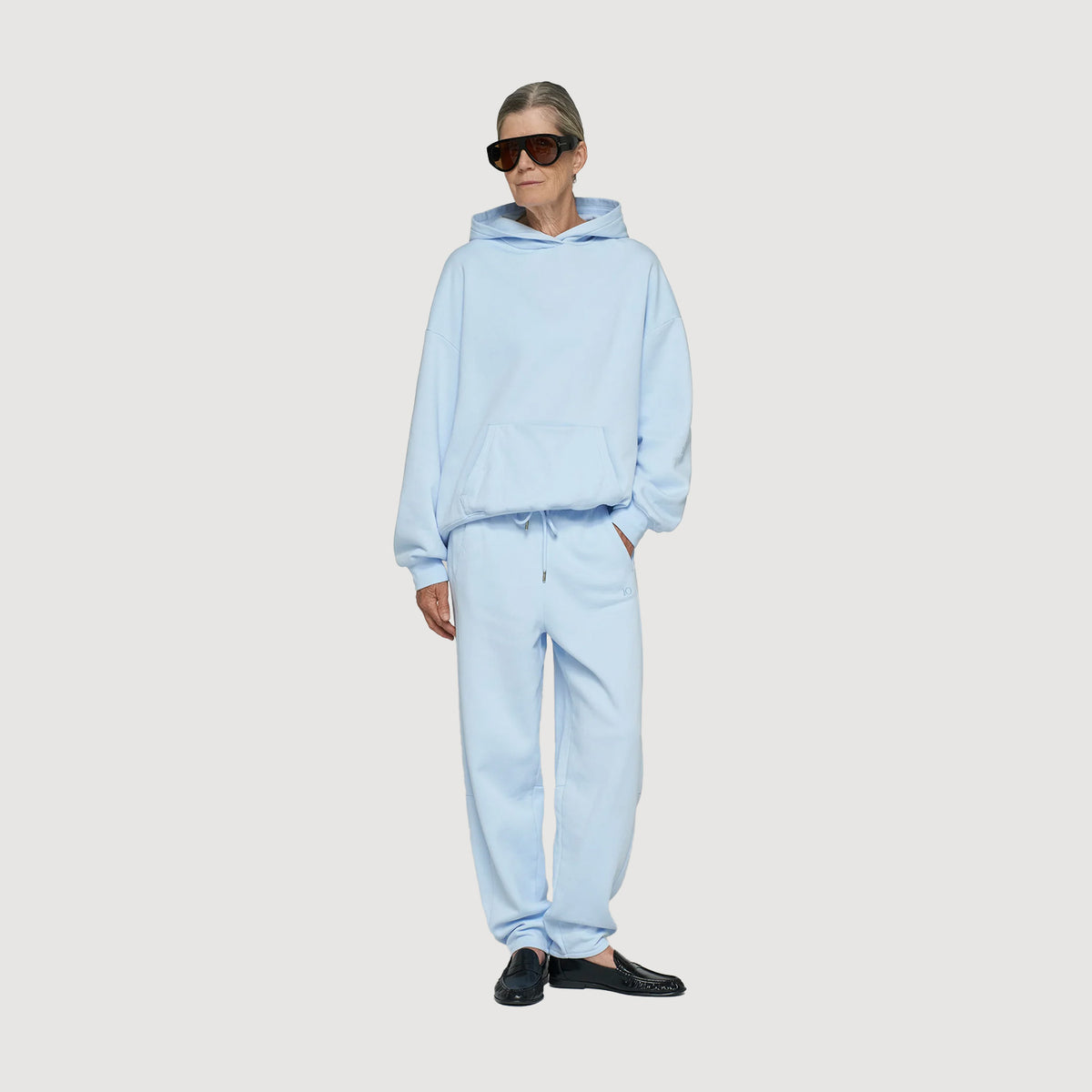 10DAYS Oversized Hoodie Damen Angel Blue mit Kapuze und Kängurutasche 1