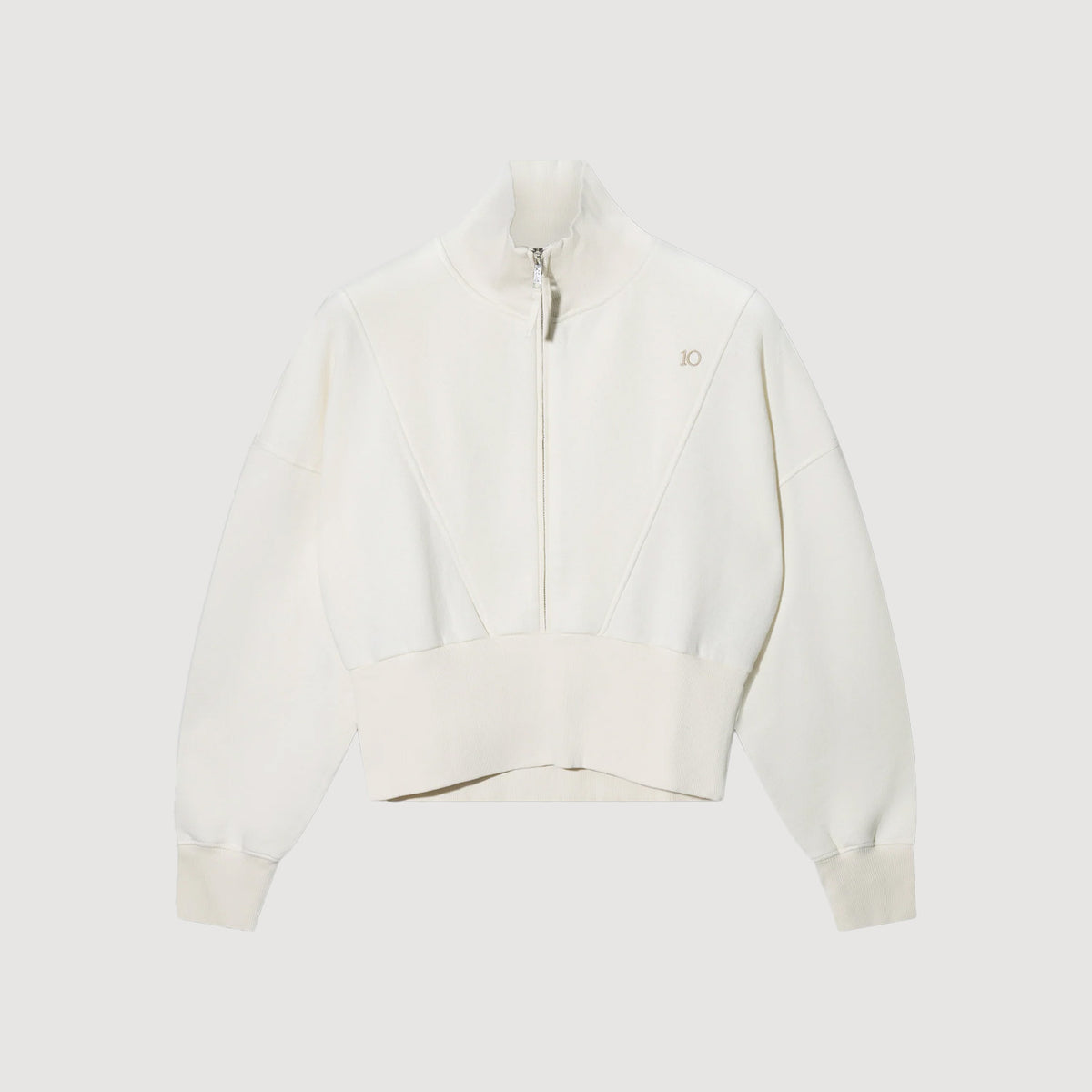 10DAYS Zip Sweater Damen Pearl mit hohem Kragen und Reißverschluss 3