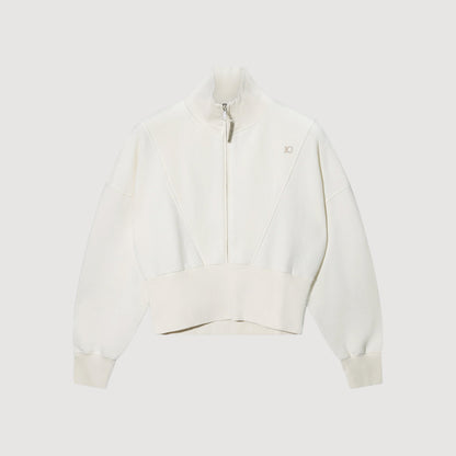 10DAYS Zip Sweater Damen Pearl mit hohem Kragen und Reißverschluss 3