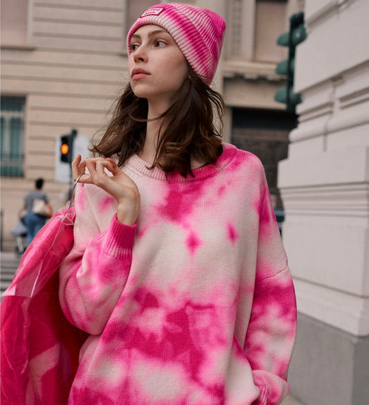 Liv Bergen Damen Mütze Spray Neon Pink
