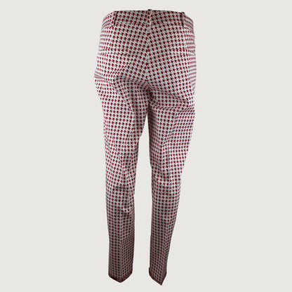 CAMBIO Damen Stoff Hose Renira 8705 039720 853 in Rot Weiss Houndstooth