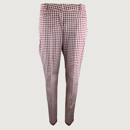 CAMBIO Damen Stoff Hose Renira 8705 039720 853 in Rot Weiss Houndstooth