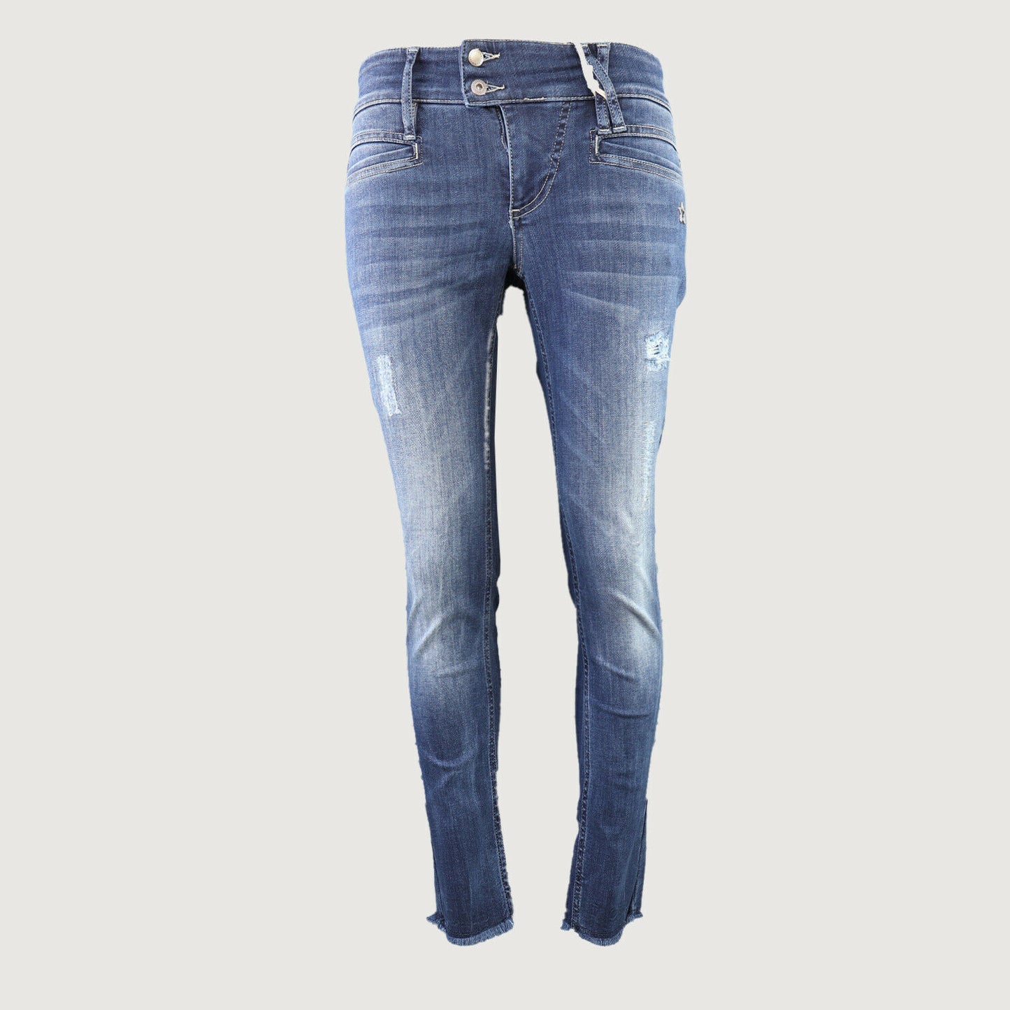 GLÜCKSSTERN Damen Jeans Nina G2820026 in Mischblau Länge 28