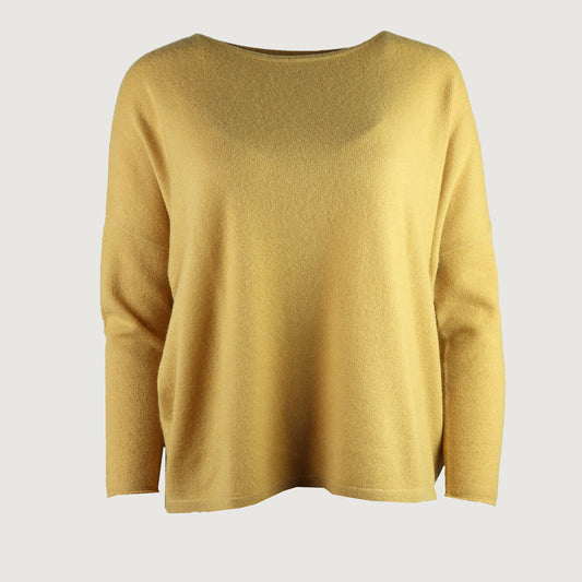 Hemisphere Damen Pullover 2021314SR 4 in Mustard 100% Kaschmir