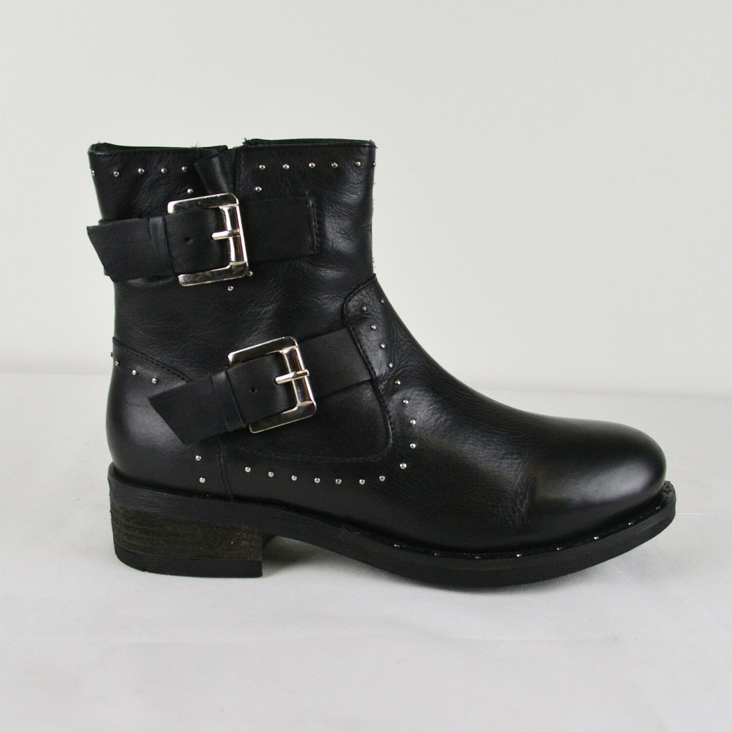 LAZAMANI Damen Stiefel 53 437 in Schwarz Leder Nieten