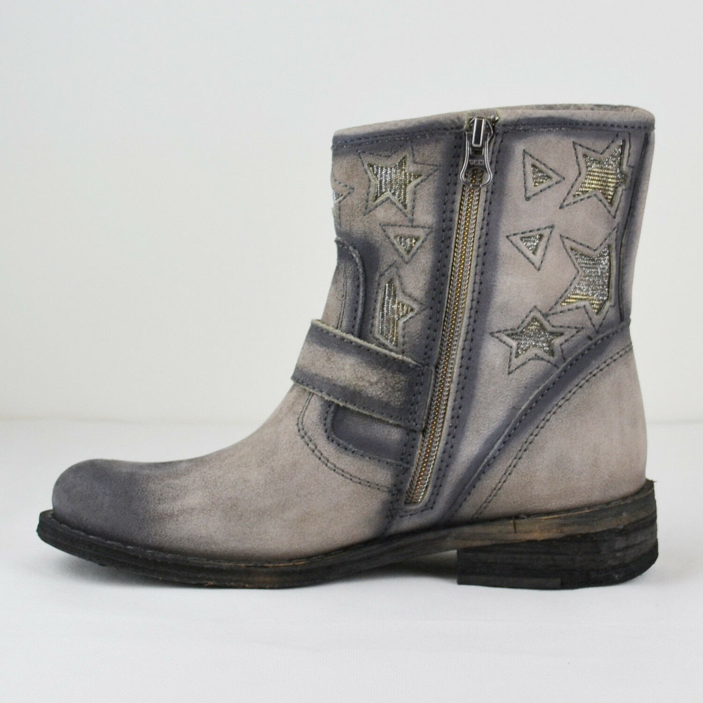 LAZAMANI Damen Stiefel Cowboy Style Leder Alaska Asfalto Gr. 36