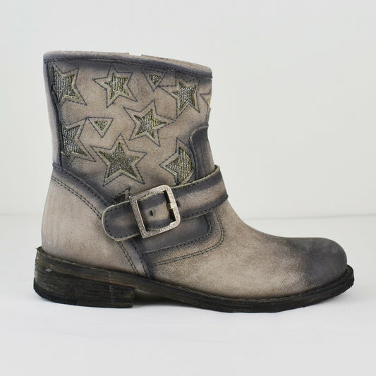 LAZAMANI Damen Stiefel Cowboy Style Leder Alaska Asfalto Gr. 36