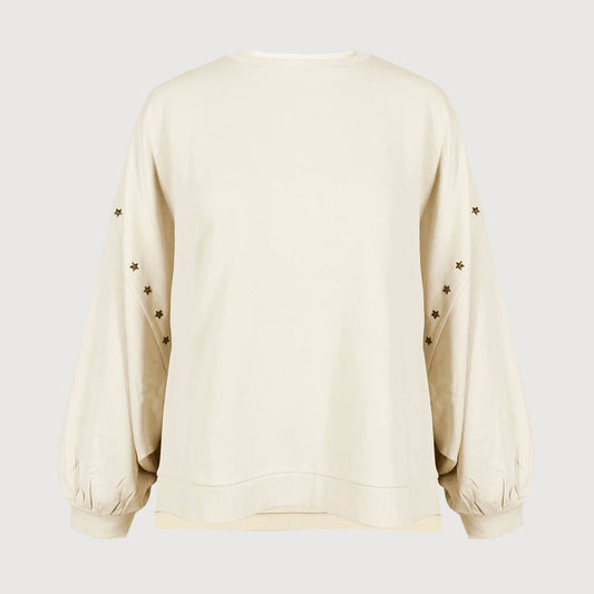 Love-Joy-Victory-Damen-Sweatshirt-mit-Print-und-Stern-Nieten-Izar-sand-01