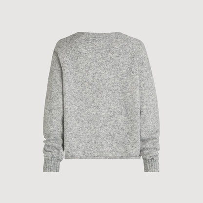 PENN&INK N.Y. Damen Cardigan W26C432LTD in Grey Melange mit V-Ausschnitt und Knopfleiste 3