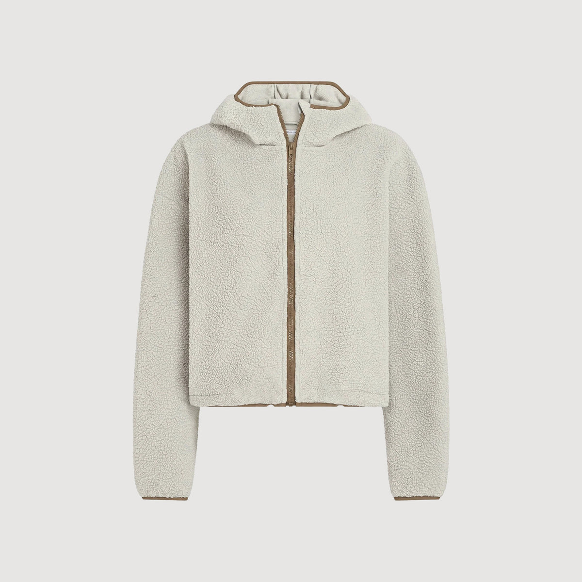 PENN&INK N.Y. Damen Fleecejacke W26C437LTD in Sand und Butternut mit Kapuze und Reißverschluss 2